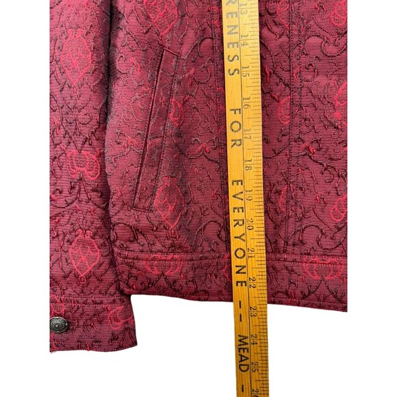 Vintage J. Jill Womens Brocade Jacket Size S Red & Black - Picture 6 of 10